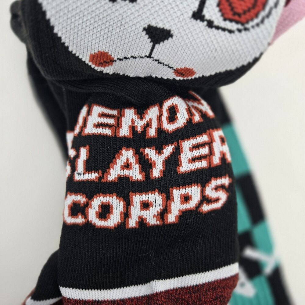 Demon Slayer Kimetsu No Yaiba Crew Socks Nezuko Fox Mask Tanjiro Mens 8-12 Anime - Picture 5 of 8